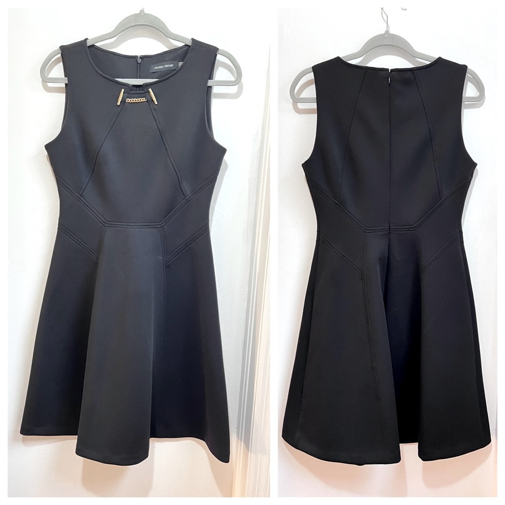 Black business dress, scuba fabric, size 8, no flaws